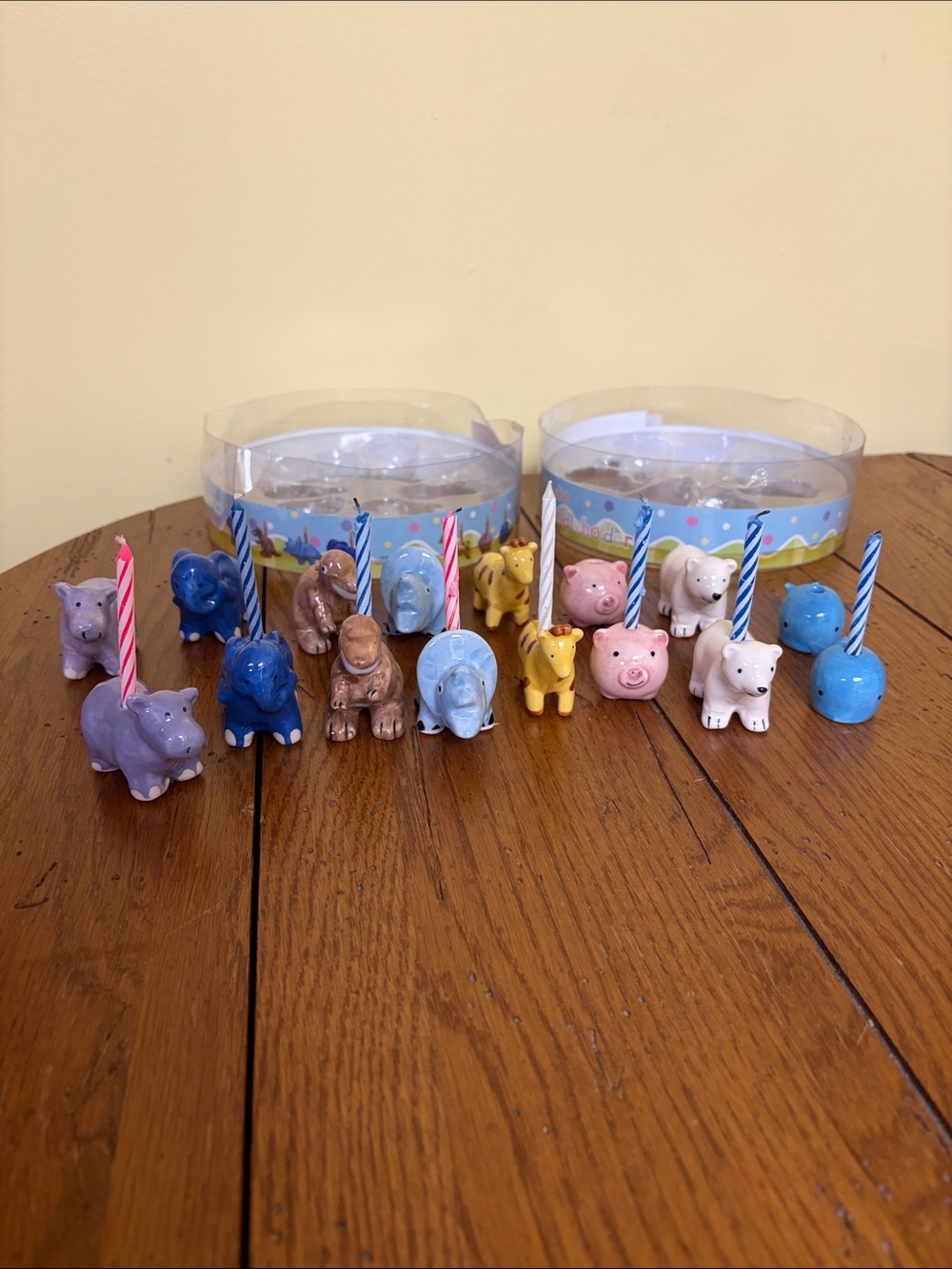 16 set of Colorful Ceramic Animal Candle Holders - Assorted Colors